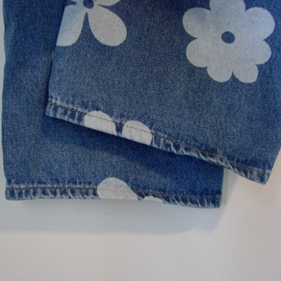 Flying Angel Floral Wide Leg Jeans Flower High Waist Size 11 / 30 Juniors - Picture 14 of 14
